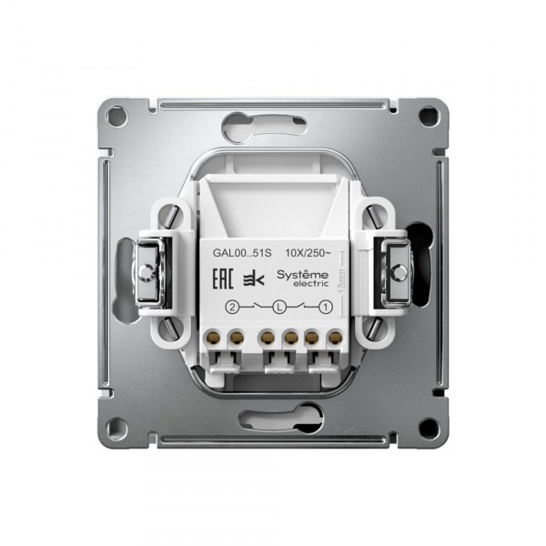 Systeme Electric ArtGallery Белый Выключатель 2-клавишный, 10АХ, механизм, быстрозажим. клем.