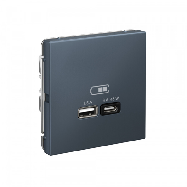 Systeme Electric ArtGallery Грифель USB Розетка A + тип-C 45Вт высокоскор.заряд. QC, PD, механизм