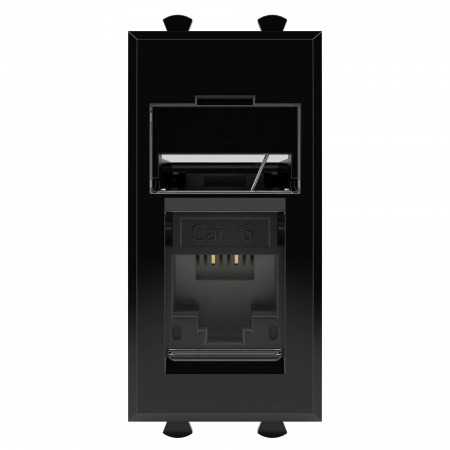 DKC Avanti Черный квадрат Компьютерная розетка RJ-45  категория 6 1 модуль