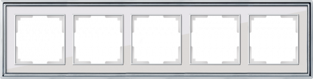 Рамка на 5 постов (хром/белый) WL17-Frame-05