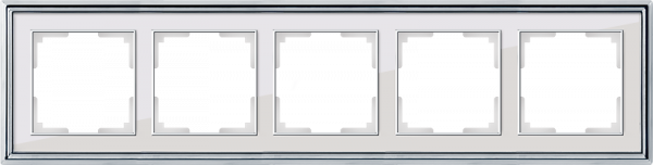 Рамка на 5 постов (хром/белый) WL17-Frame-05