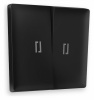 Лицевая панель ALFA (Черный матовый) для 2-клавишных выключателей с подсветкой QUANT AP8040
