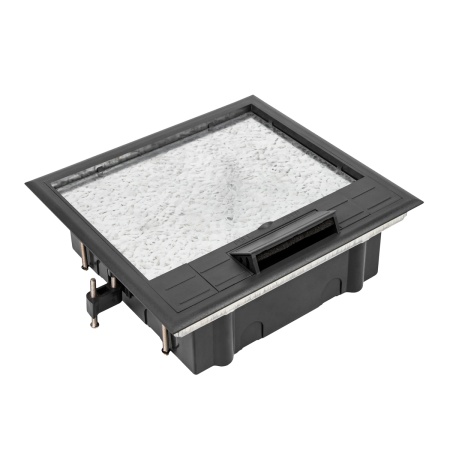 Лючок в пол на 12 модулей (6 мод. 45х45 мм.), крышка ABS+гальванизированная стальная вставка