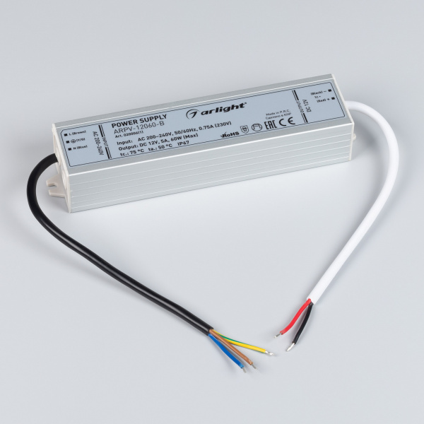 Arlight Блок питания ARPV-12060-B (12V, 5.0A, 60W) (IP67 Металл, 3 года)