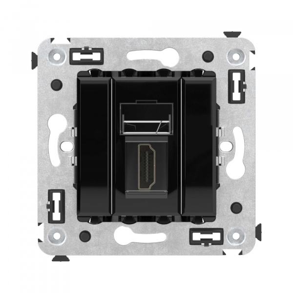 DKC Avanti Черный квадрат Розетка одинарная тип А-А HDMI