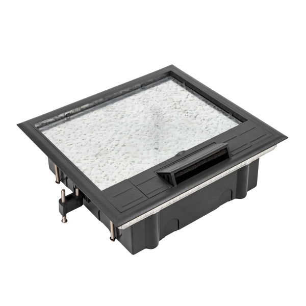 Лючок в пол на 12 модулей (6 мод. 45х45 мм.), крышка ABS+гальванизированная стальная вставка