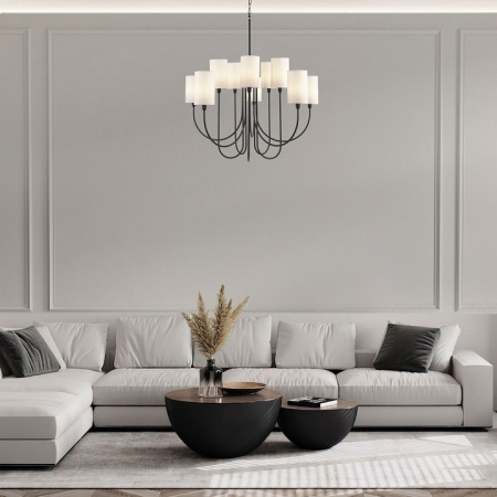 Подвесная люстра с тканевыми абажурами 60164/10 черный Eurosvet Abbey