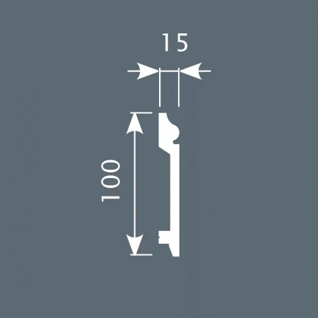 Плинтус PX026, 100х15, 2000мм, Экополимер/7