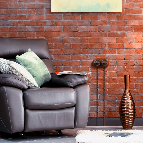 Переключатель/выключатель одноклавишный коричневый ретро W5612014