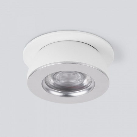 Встраиваемый точечный светодиодный светильник Pruno белый/серебро 8W 4200К (25080/LED) 25080/LED Elektrostandard Pruno a060946