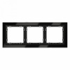 Рамка стеклянная VOLTUM S70 на 3 поста, (черный,стекло)