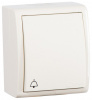 Simon 15 Aqua Бежевый Выключатель 1-клавишный кнопочный с подсветкой с символом "звонок" наружный, IP54