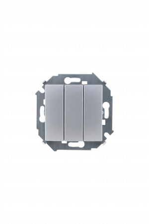 Simon 15 Алюминий Выключатель 3-клавишный, 10А, 250В, винт.зажим