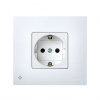 Simon 27 Play Белая Накладка на розетку с заземлением, сменная, широкая, антибактериальная
