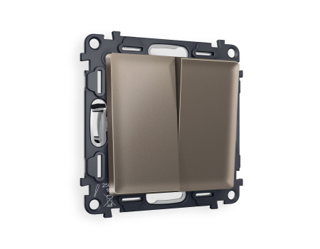 Комплект механизма 2-клавишного выключателя ALFA MA633010 Темная бронза матовый QUANT