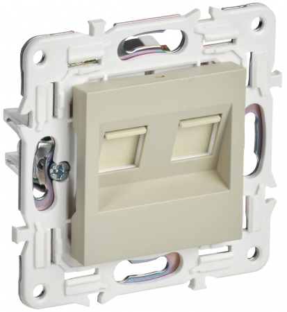 IEK SKANDY Бежевый Розетка компьютерная двойная RJ45 кат.6 SK-K04B