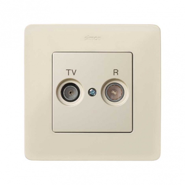 Simon 82 Слоновая кость Накладка розетки TV 1-ая (символ R-TV)