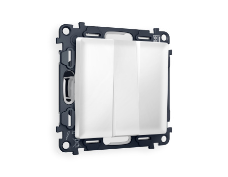 Комплект механизма 3-клавишного выключателя ALFA MA125010 Белый матовый QUANT