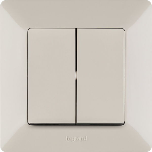 Legrand Valena LIFE DIY Сл.кость Выключатель 2-клавишный 10А 250В