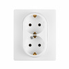 Legrand Etika Белый Двойная розетка с/з, винтовые клеммы