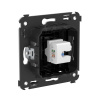 DKC Avanti Компьютерная розетка RJ-45 без шторки в стену, кат.5е одинарная, Черный квадрат