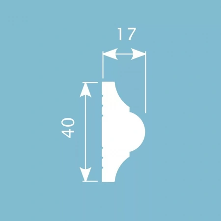 Молдинг MX002, 40х17, 2000мм, Экополимер/25