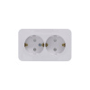 SE Blanca наруж Бел Розетка 2-ая с/з со шторками 16А, 250В, изолир. пластина