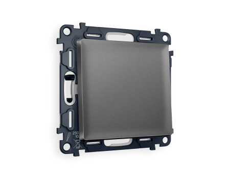 Комплект механизма 1-клавишного проходного выключателя ALFA MA651020 Антрацит серый QUANT