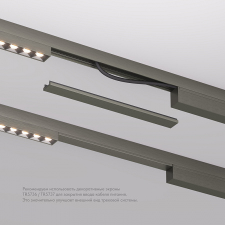 TR5736-DN Декоративная заглушка желоба трека SHINE BASE, 20см, темный никель, алюминий
