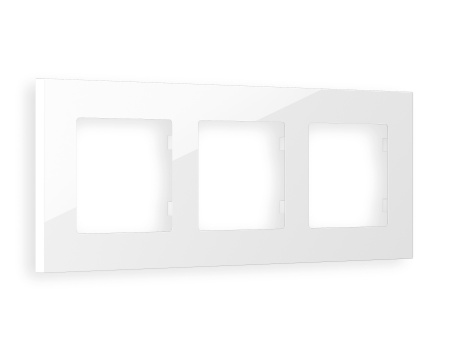 Рамка ALFA Qubi (Белый глянец) 3-ая AF250103