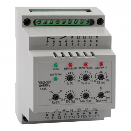 КЭАЗ Реле защиты двигателя OptiDin УБЗ-301-5-50-УХЛ3.1
