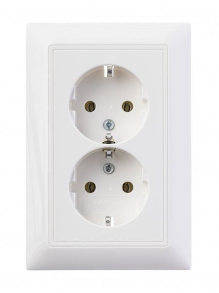 ABB BJB Basic 55 Бел Розетка 2-ая с/з моноблок