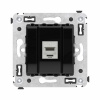 DKC Avanti Компьютерная розетка RJ-45 без шторки в стену, кат.6А одинарная экранированная, Черный квадрат