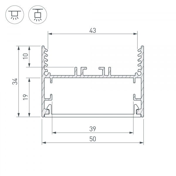Профиль Arlight SL-Line-5035-2000 Anod 029040