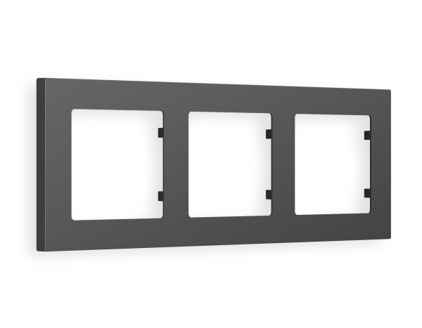 Рамка ALFA Techno (Графит Мягкое касание) 3-ая AF220803