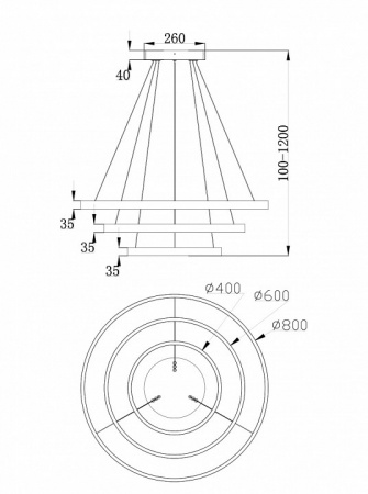 Подвесной светильник MOD058PL-L100BS4K Maytoni Rim