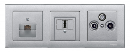 SE Merten SM Алюминий Накладка аудиорозетки 2-ой (мех М46701х)