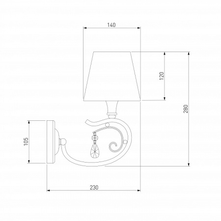 Бра в классическом стиле 60069/1 серебро Eurosvet Incanto