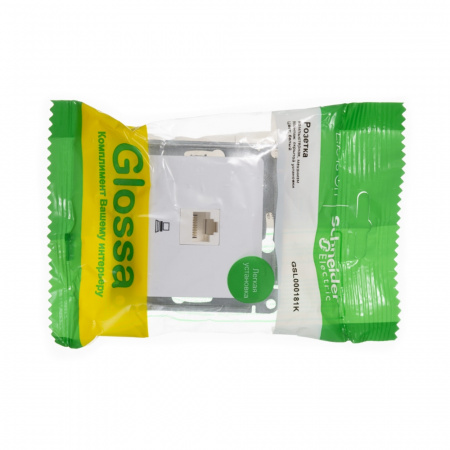 SE Glossa Бел Розетка компьютерная RJ45 кат.5E