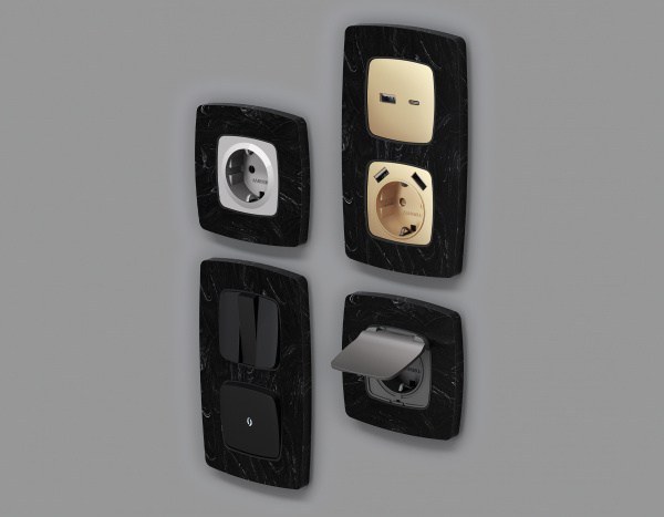 Рамка OMEGA Opera (Черный мрамор) 3-ая OF940703