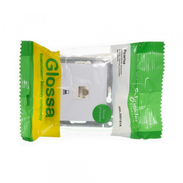 SE Glossa Бел Розетка компьютерная RJ45 кат.5E