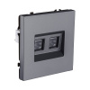 Розетка двойная Ethernet RJ45 Cat.6, серый Kollinger Eclipse EC-018GY