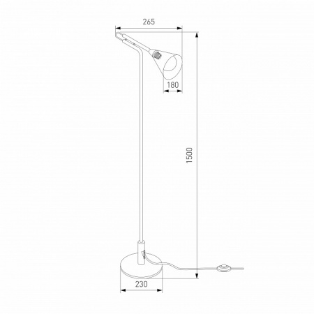 Напольный светильник со стеклянным плафоном 01187/1 черный Eurosvet Enigma