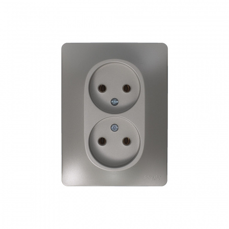 SE Glossa Платина Розетка 2-ая б/з (в сборе)