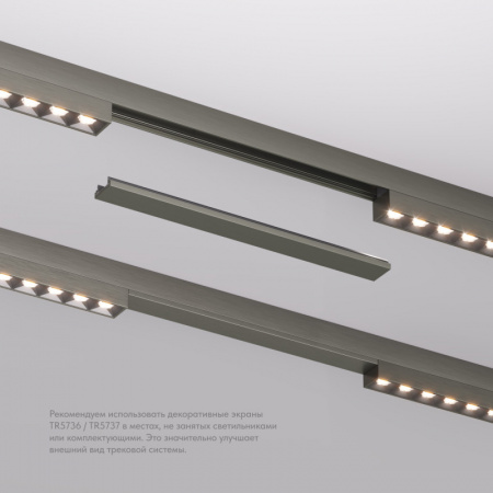 TR5736-DN Декоративная заглушка желоба трека SHINE BASE, 20см, темный никель, алюминий