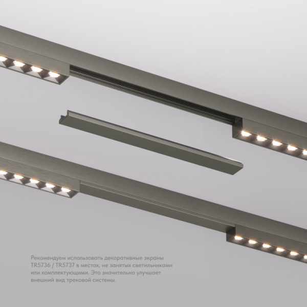 TR5736-DN Декоративная заглушка желоба трека SHINE BASE, 20см, темный никель, алюминий