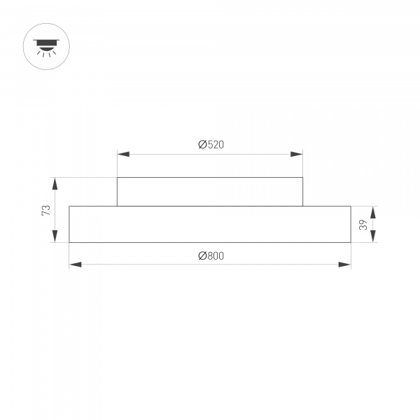 Arlight Светильник SP-ESTELY-R800-60W Warm2700 (BK, 80 deg, 230V, TRIAC) (IP20 Металл, 5 лет)
