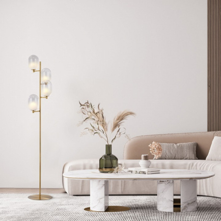 Напольный светильник со стеклянными плафонами 01161/4 латунь Eurosvet Loona