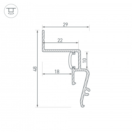 Arlight Профиль STRETCH-SHADOW-2000 BLACK (A2-CONTOUR-PRO) (Алюминий)