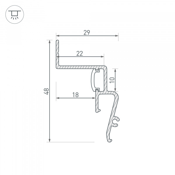 Arlight Профиль STRETCH-SHADOW-2000 BLACK (A2-CONTOUR-PRO) (Алюминий)
